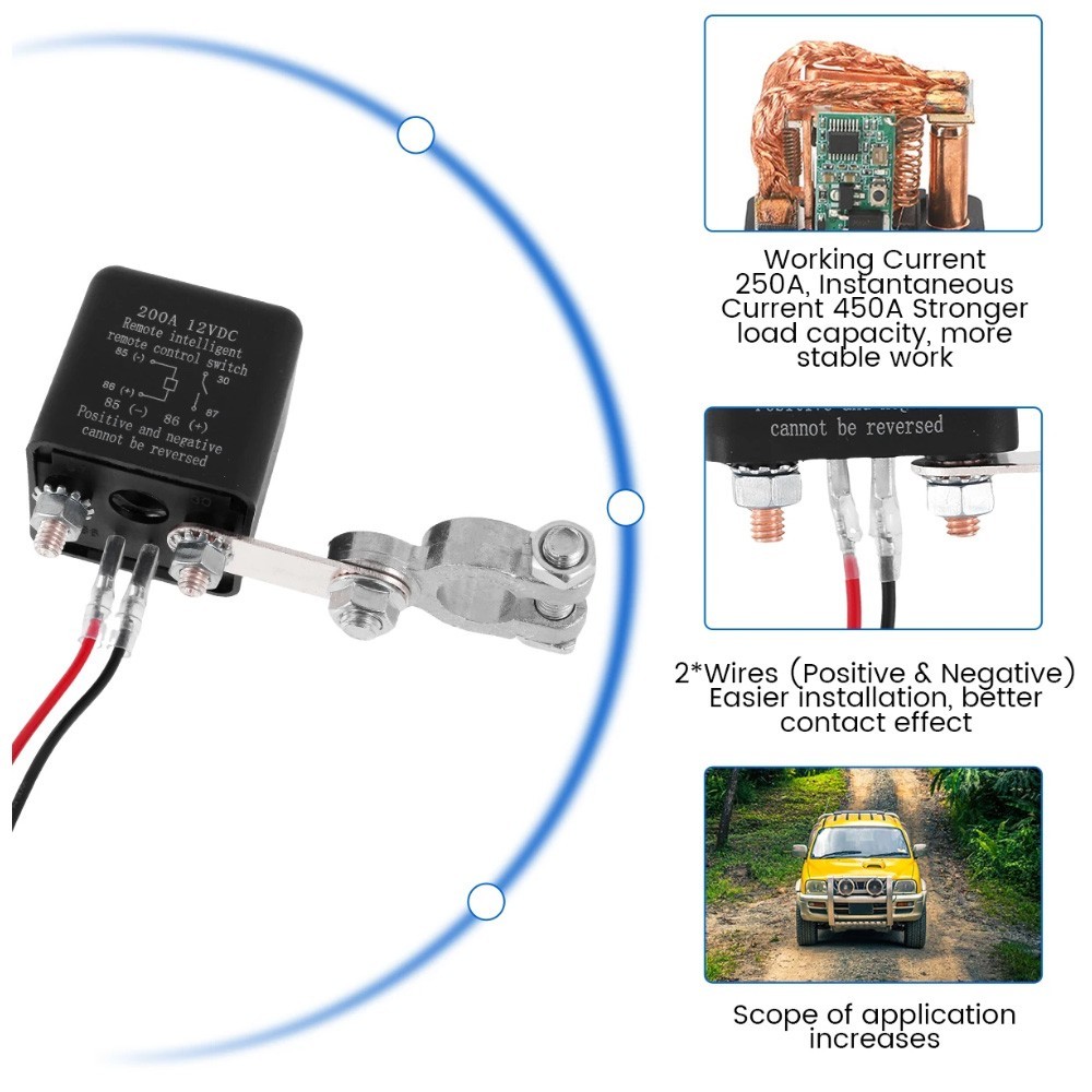 Car Battery Disconnect Switch Remote Control Power Kill Master Isolator Cut Off