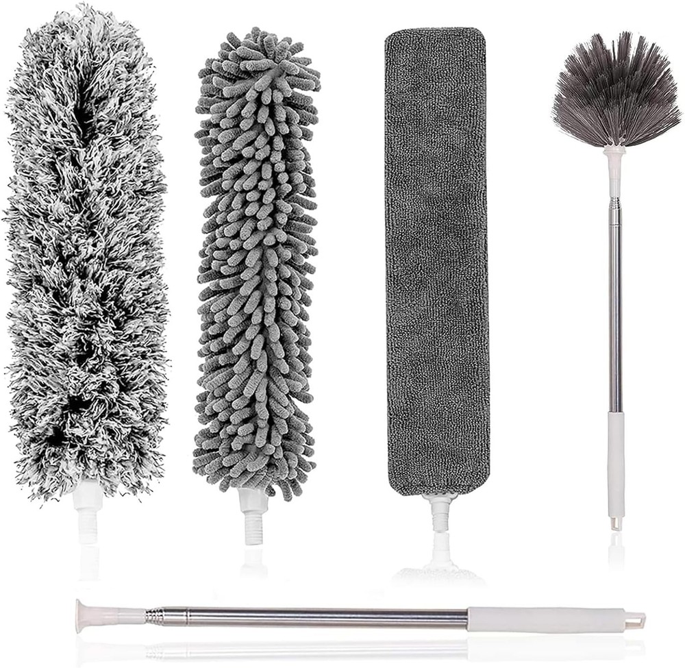 Microfiber Feather Duster 5-in-1 Kit, Dusters for Cleaning, Duster with Extensio