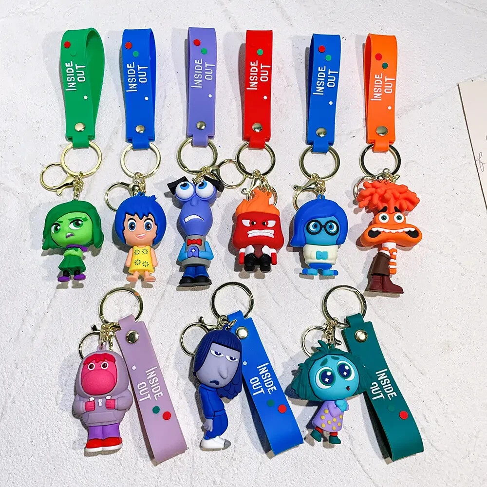 9 Styles Cute Disney Inside Out Charm Pendant Keychains Figure