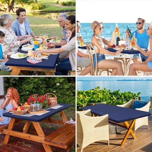 Rectangle Table Cloth Cover, Waterproof 72" x 30" (Rectangular) 1 Navy Blue