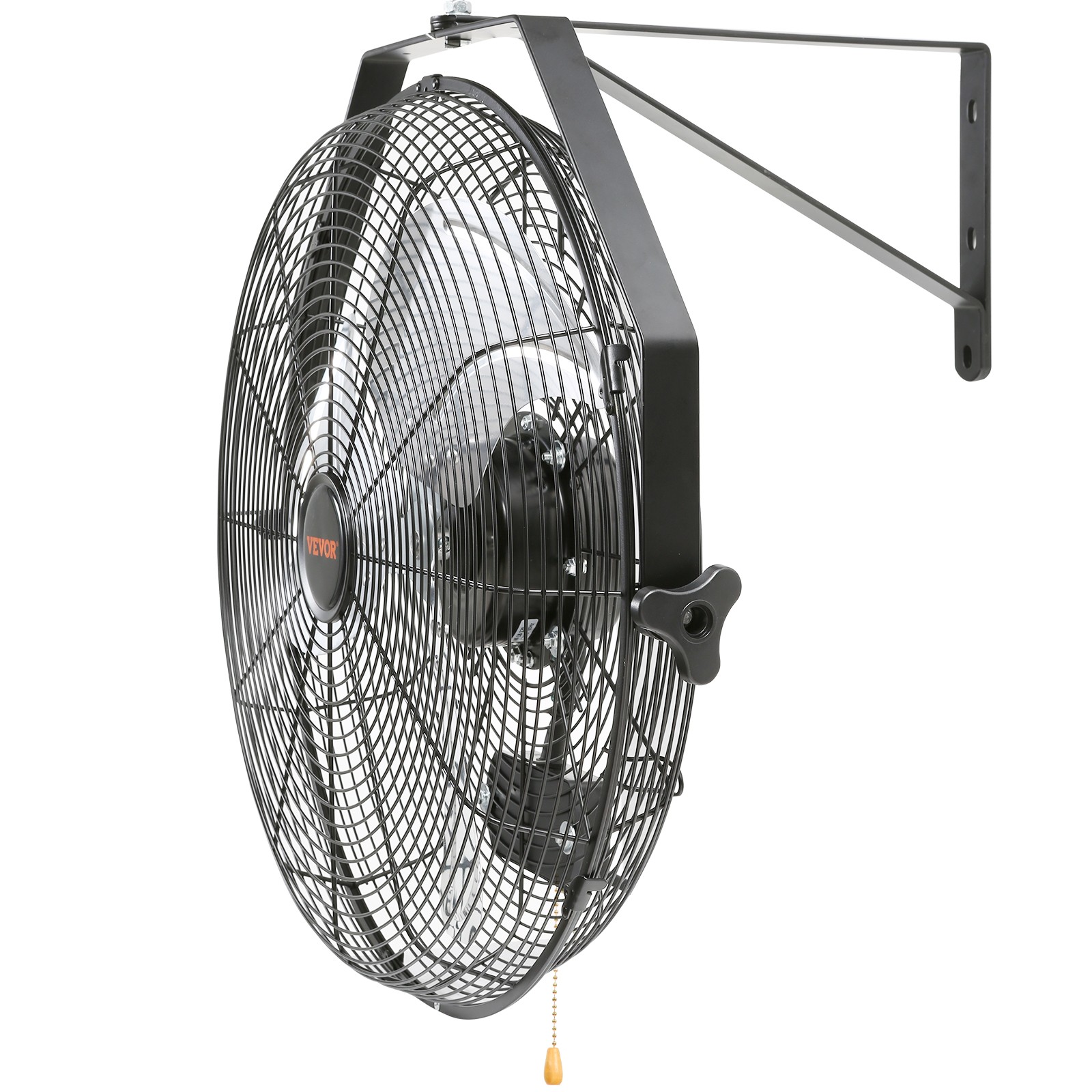 VEVOR Industrial Wall Mount Fan Waterproof Metal Fan 17.6'' 3 Speed Airflow