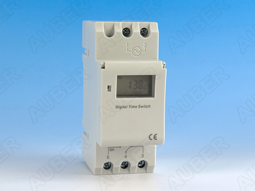 DIN Rail Mounted Programmable Timer Switch, 12V AC/DC, US Seller