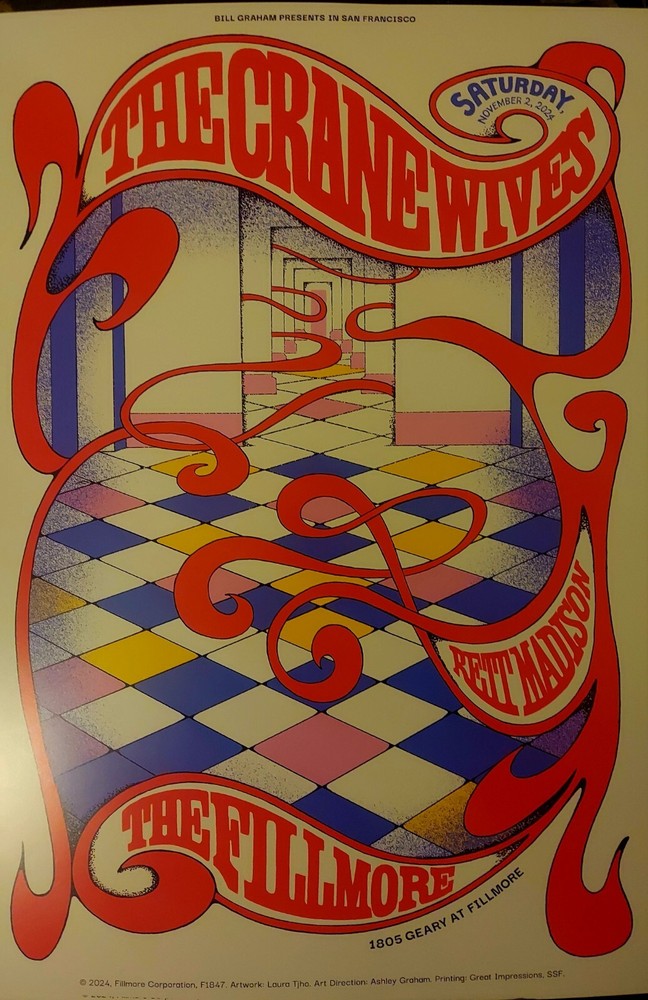 Mint ORIGINAL The Crane Wives Fillmore Poster 2024