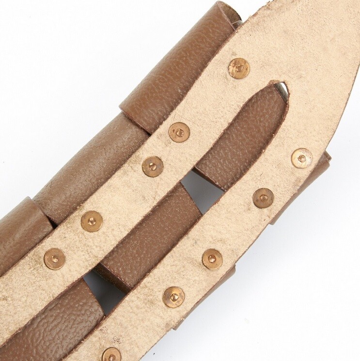 WWII British P-1903 Leather Five Pocket Bandolier, P1903, Pattern 1903 WWII