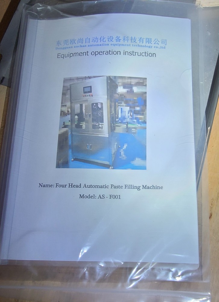 Four Head Automatic Paste/Liquid Filler Machine with Hopper Tank 220v