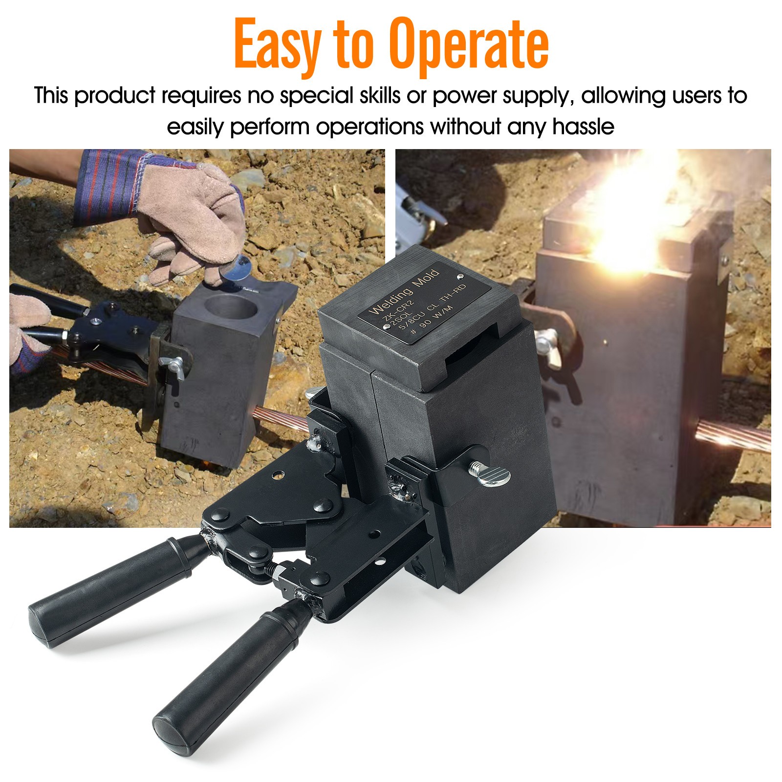 Graphite Exothermic Welding Mold Tool Kit for 4/0 AWG Cable to 3/4" Rod