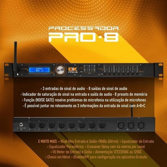Professional Processor Expert Pro 8 Channels Bluetooth App Expert Electronics