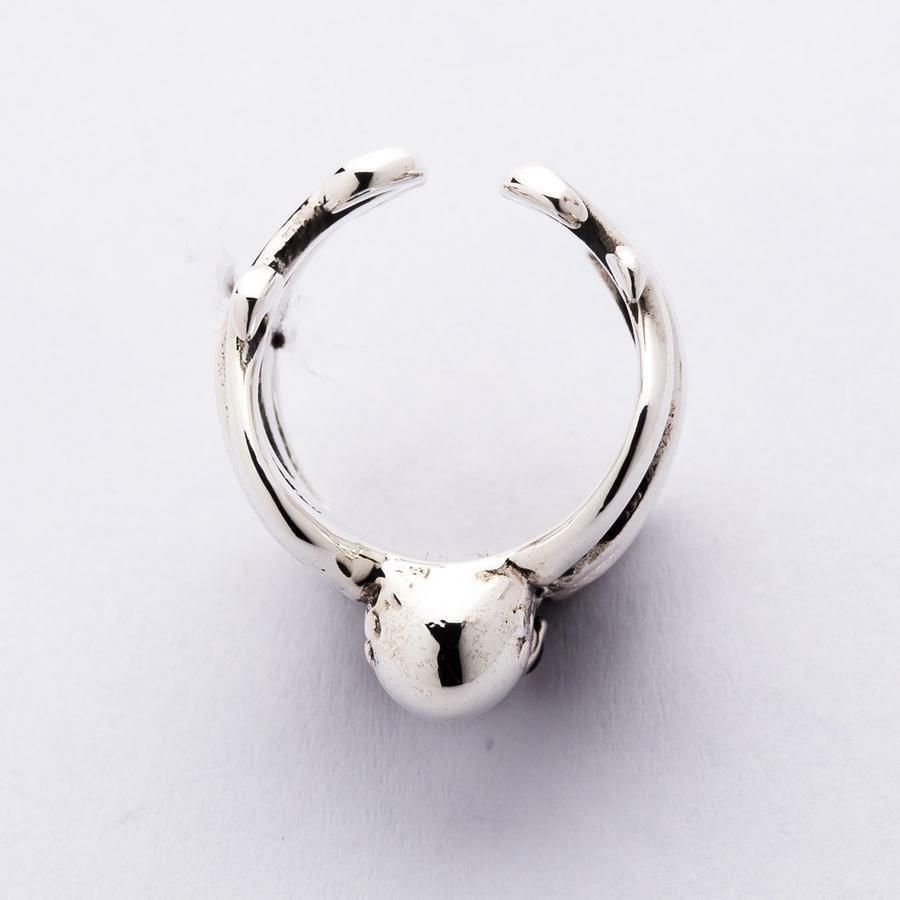 Red Eyes Sterling Silver Octopus Ring