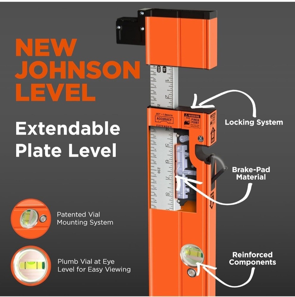 Johnson Level 6 Ft.-10 Ft. Extendable Plate Level