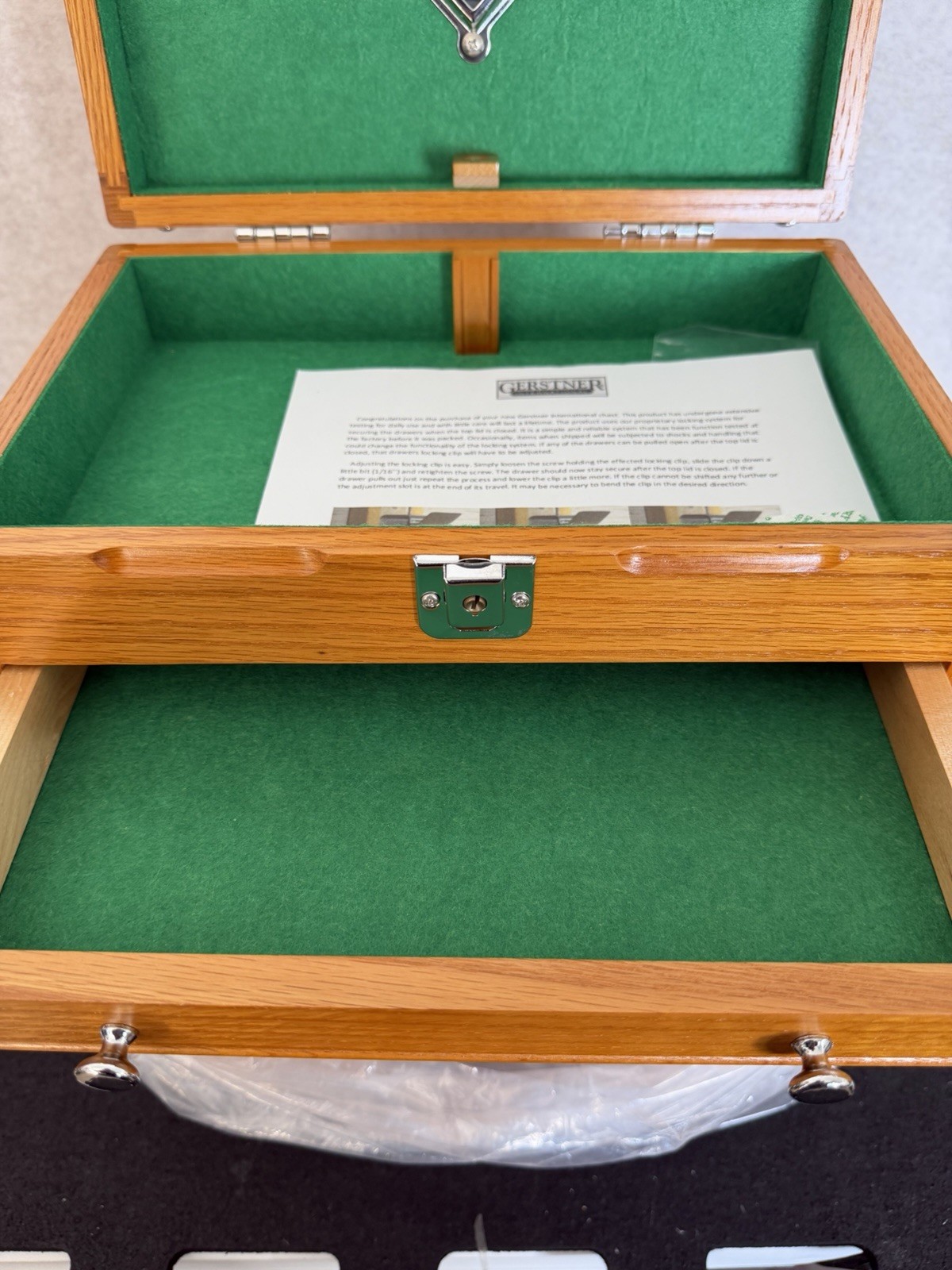 GI-T16 Gerstner International Oak 6-Drawer Collector's Chest NEW - Open Box