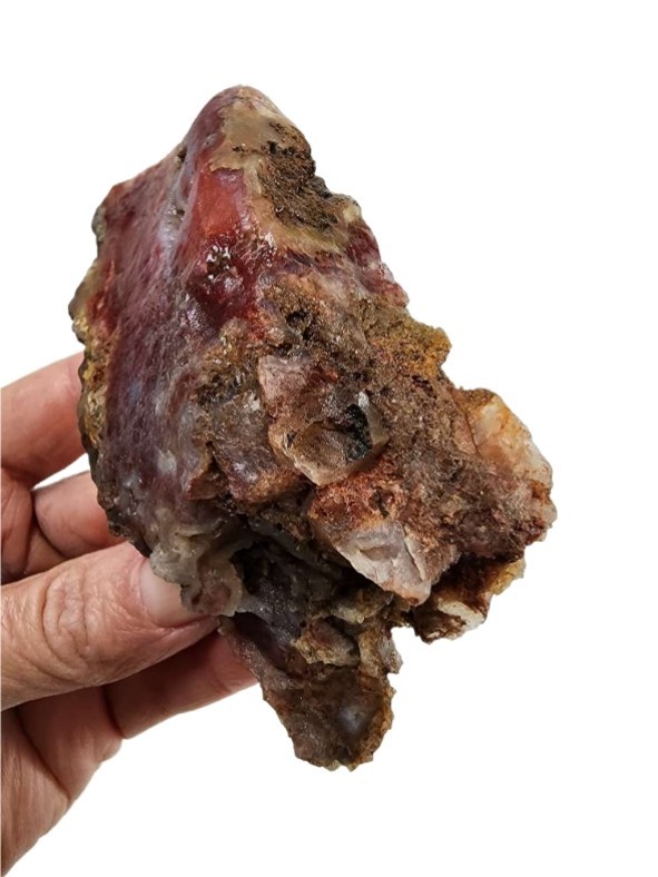 Red Moss Agate Faced Rough 148.3 grams.