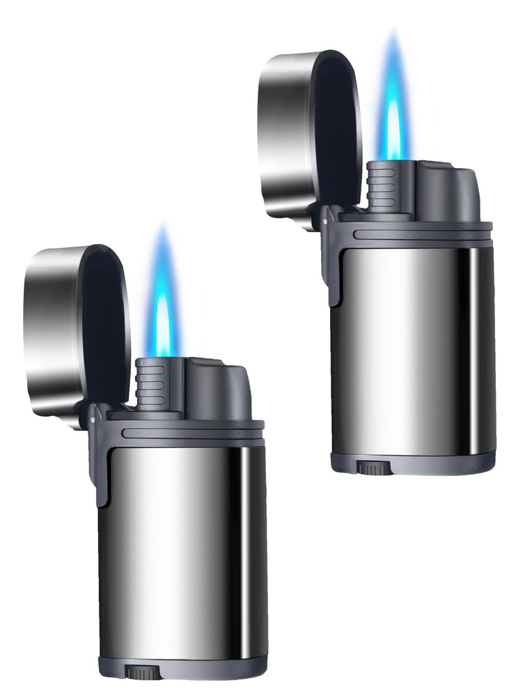 2 Pack Butane Torch Lighter Single Jet Flame Refillable Adjustable Mini Pocket