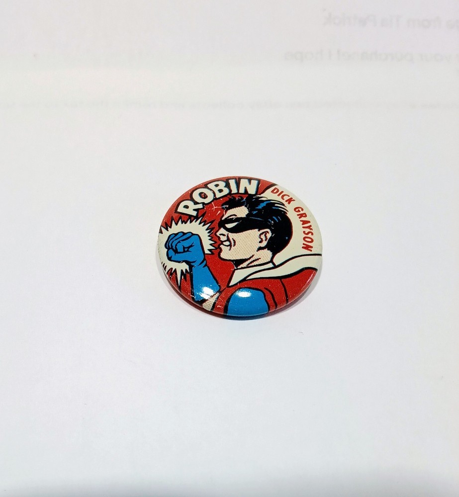 1966 Robin Dick Grayson Batman Red White Blue 1" Pin Creative Silverage Comic