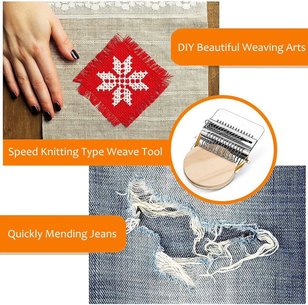 Darning Mini Loom Machine, Speedweave Darning Loom Quickly Mini Mending Convenie