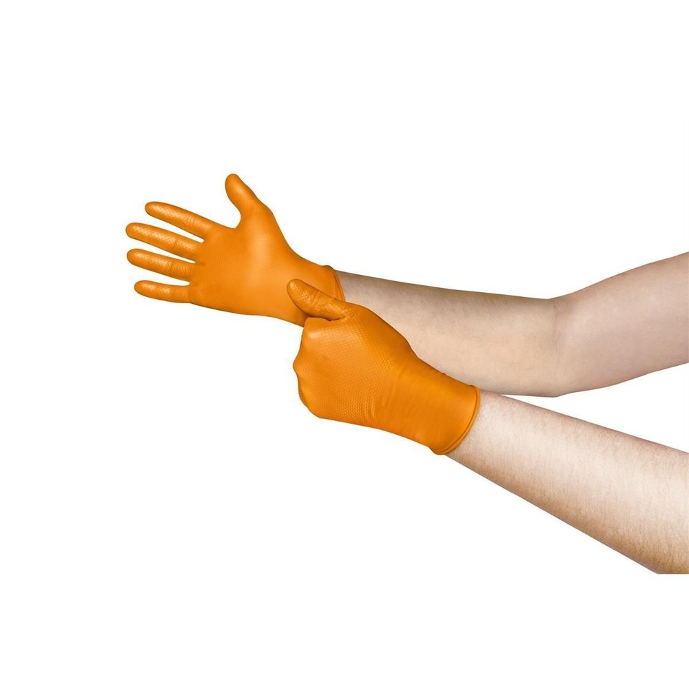 Microflex 93-256S Mega Texture SMALL Orange Nitrile Gloves 1 Case=1000