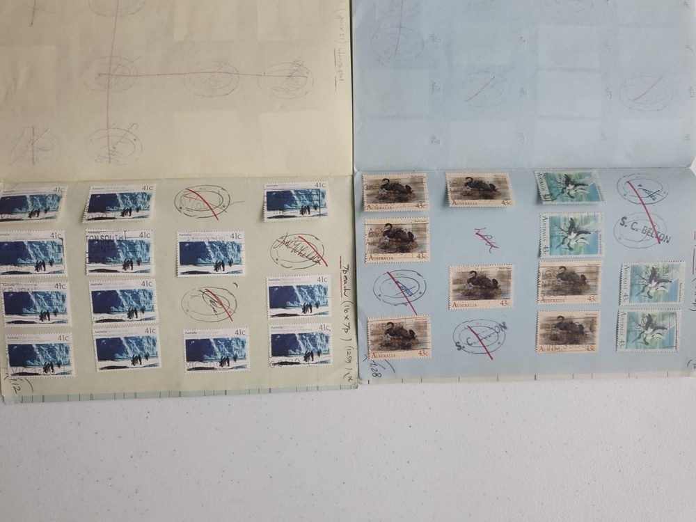 6 Stamp Approval Booklets Containing Austalia Stamps