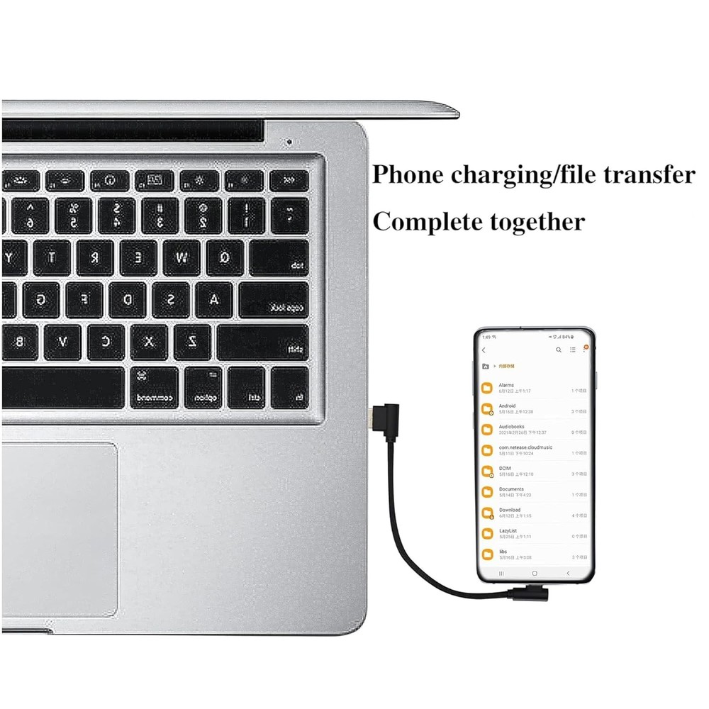 Double Elbow Type C Cable Right Angle Nylon Braided USB 2.0A to C Cable...