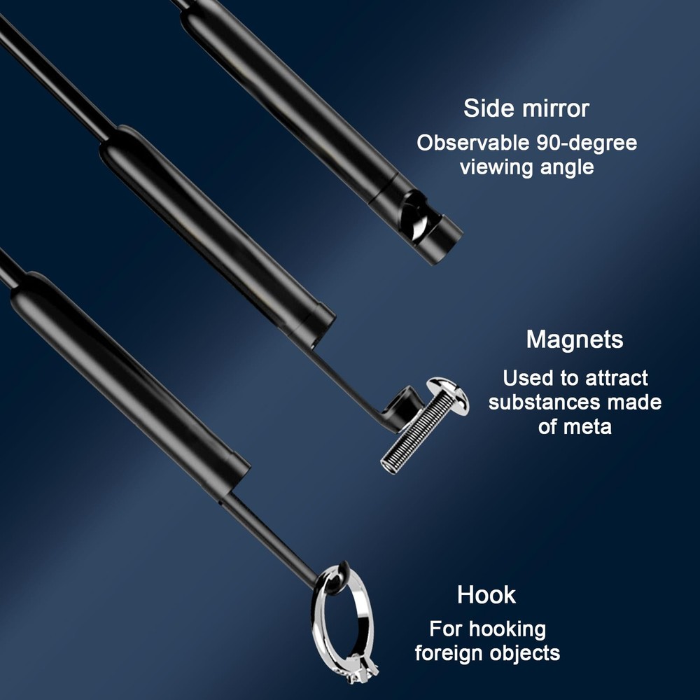 4.3" Borescope Camera – 1920P Endoscope Camera with Light, 16FT Semi-Rigid Ca...