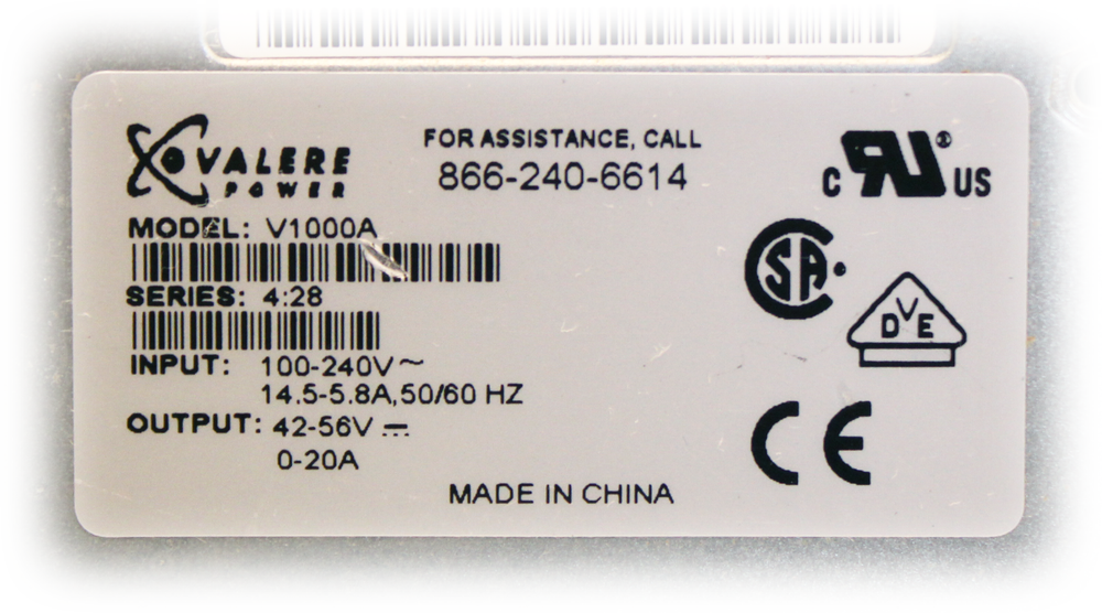 Eltek Valere V1000A-VC Rectifier USED