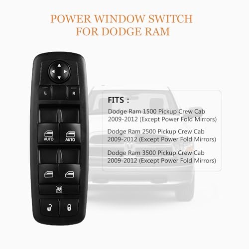 Driver Side Power Master Control Compatible with Dodge Ram 2009-2012 1500 2500