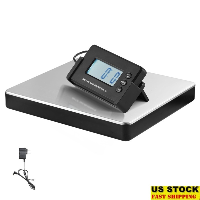 Digital Postal Scale 440lbs LCD Shipping Scale AC DC Power Tare Function New