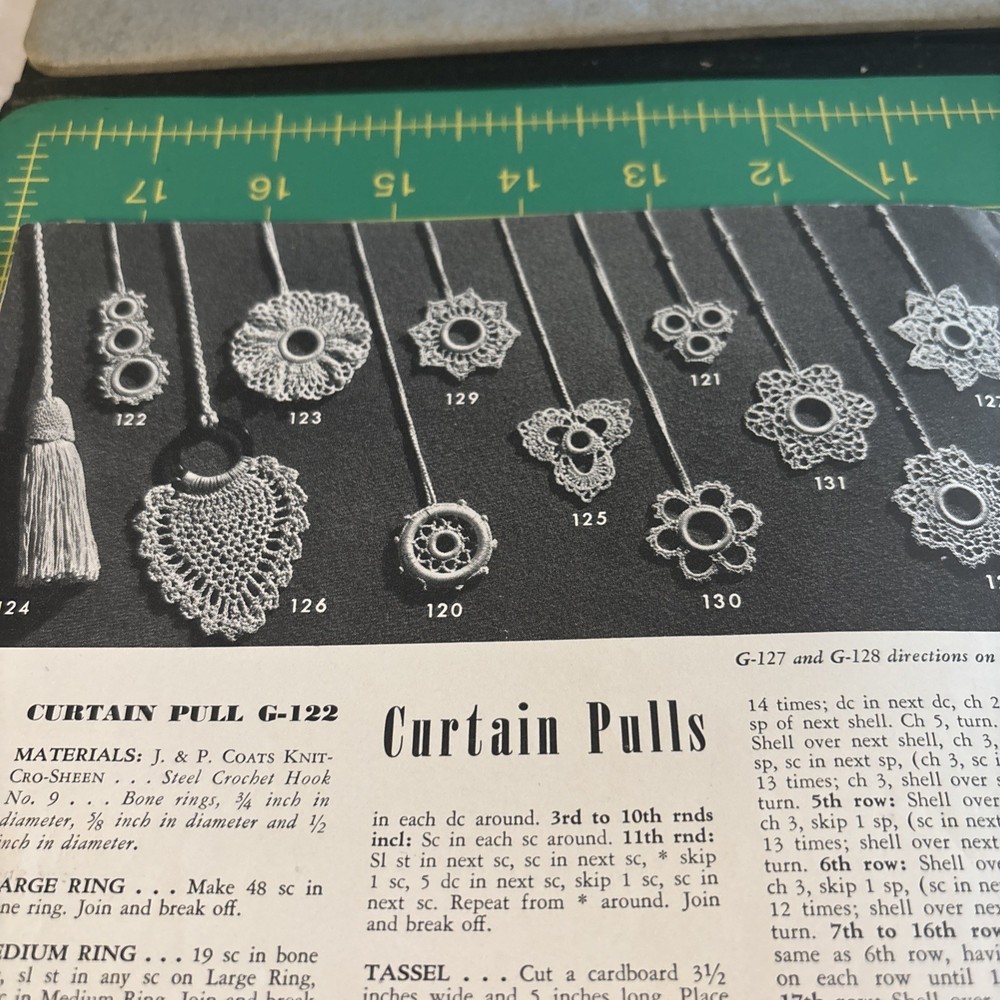 Unique Antique Crochet Patterns Booklet - Including Curtain Pulls