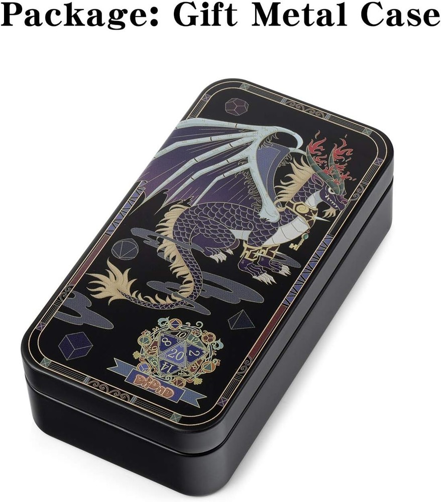 D&D Metal Dice Set with Glowing Effect