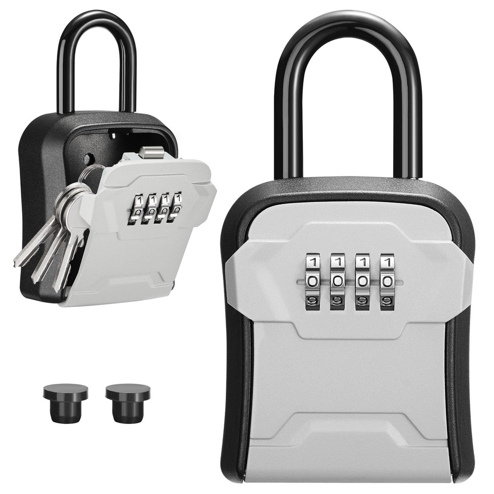 Lock Box, Key Lock Box Wall Mount & Portable Combination Lockbox with Resetta...