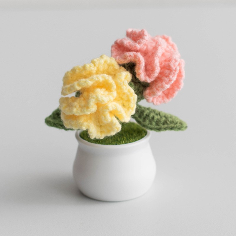 handmade crochet flowers--carnation