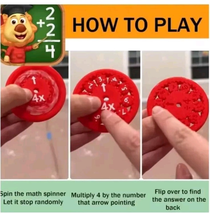 Math Fidget Spinners For Learning Multiplication/Division Spinner Toy For...