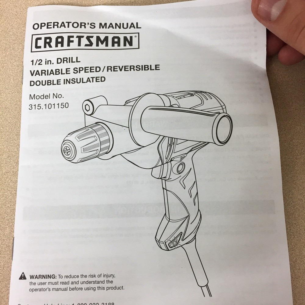 Craftsman 1/2” Drill Variable Speed Reversible Double Insulated CASE ONLY AR136