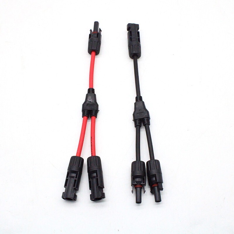2pcs Y Branch Solar Panel Connector Cable 30A 1 to2 Parallel Adapter Waterproof