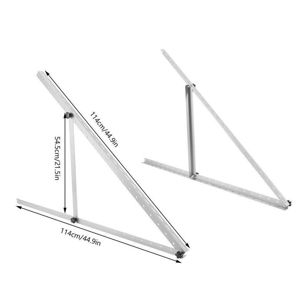 2pcs 45"Adjustable Solar Panel Tilt Mount Brackets RV Flat Surface Mounting Set