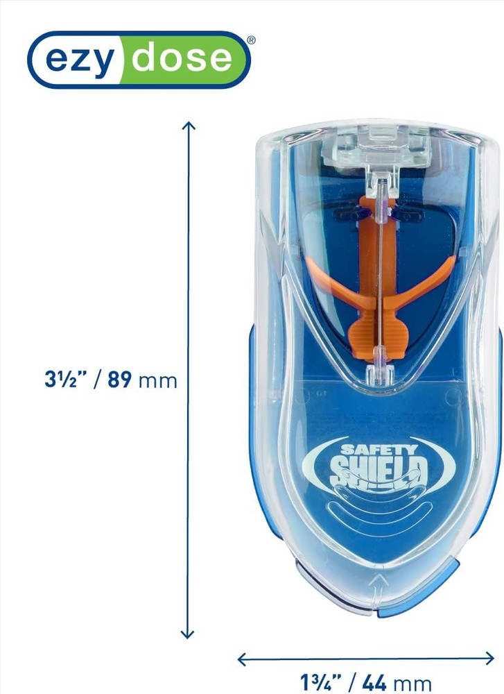 EZY DOSE Pill Cutter with Safety Shield, Precise Tablet Splitter - Blue
