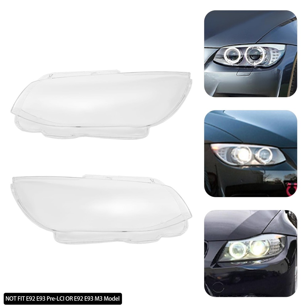 Headlight Lens Cover 2010-2013 E92 E93 Coupe Left Right Clear Replacement