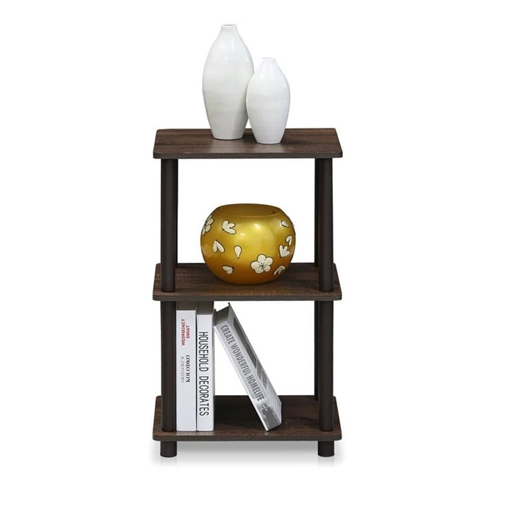 Engineered Wood 2 Space Shelf Walnut/Brown W/ Easy Assembly & Space Saving
