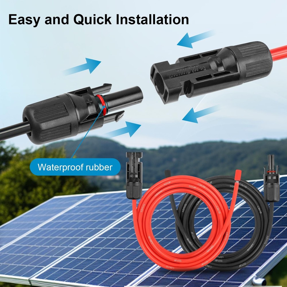 10AWG Solar Extension Panel Cable - 10FT Wire with