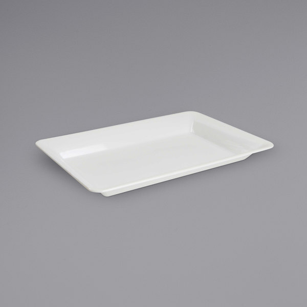 Fineline RC572PP.WH 10" x 14" White Polypropylene Rectangular Tray 25/CS