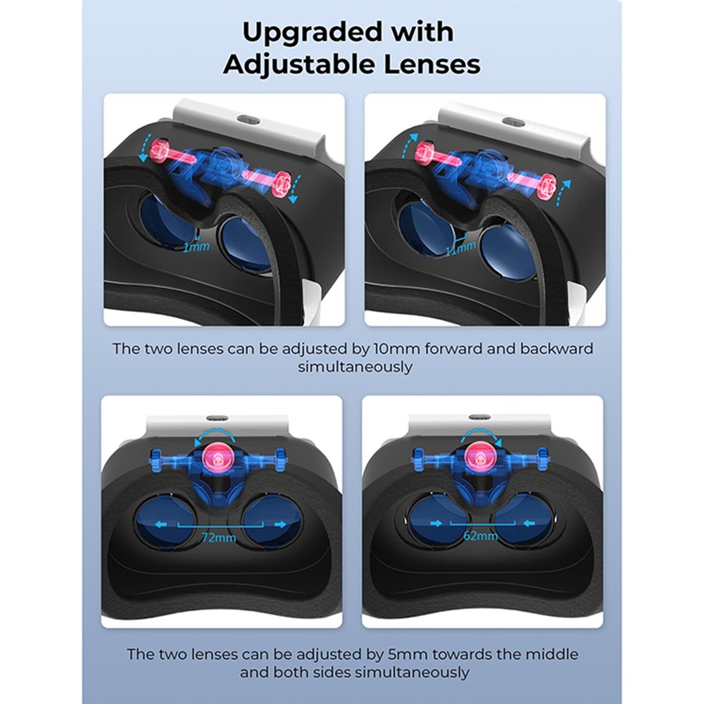 Adjustable Strap Adjustable Lens Gaming Console HD 3D VR Glasses For Switch/OLED
