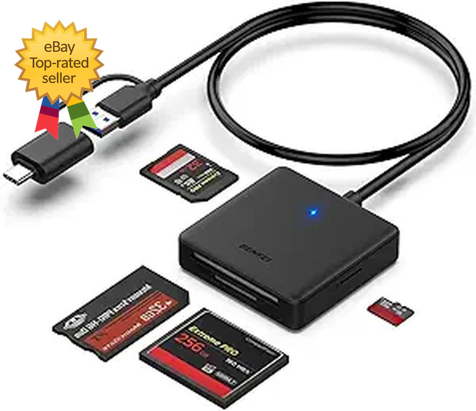 Memory Card Reader   4In1 USB 3.0 and USB C to SD Micro SD MS CF Card Reader