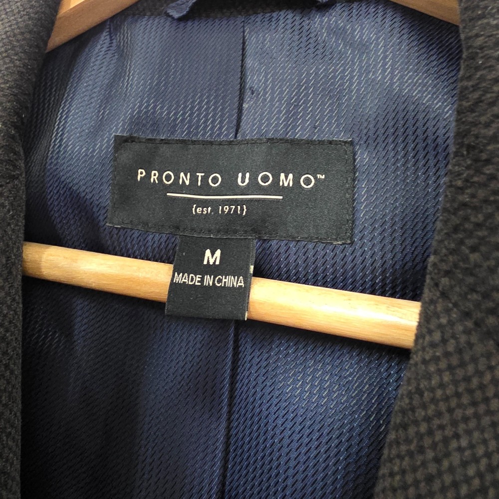 Pronto Uomo 40R Brown Sport Coat Blazer Jacket Solid 2-Button Polyester