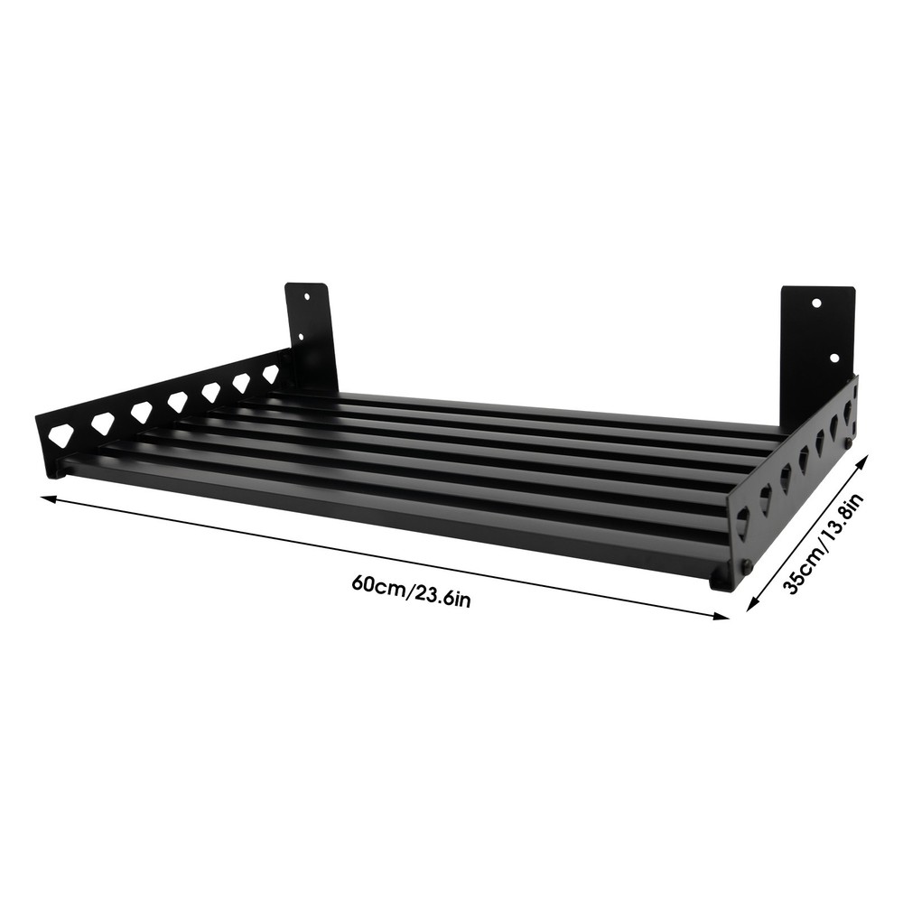 Microwave Oven Bracket Shelf Kitchen Holder Storage Rack Wall Mount with 4 Hooks