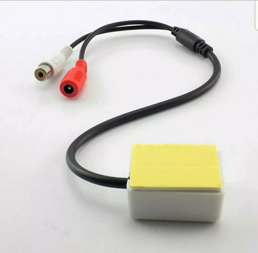 CCTV Camera Audio Microphone RCA DC High Sensitivity Gain Stick-on Mic for DVR