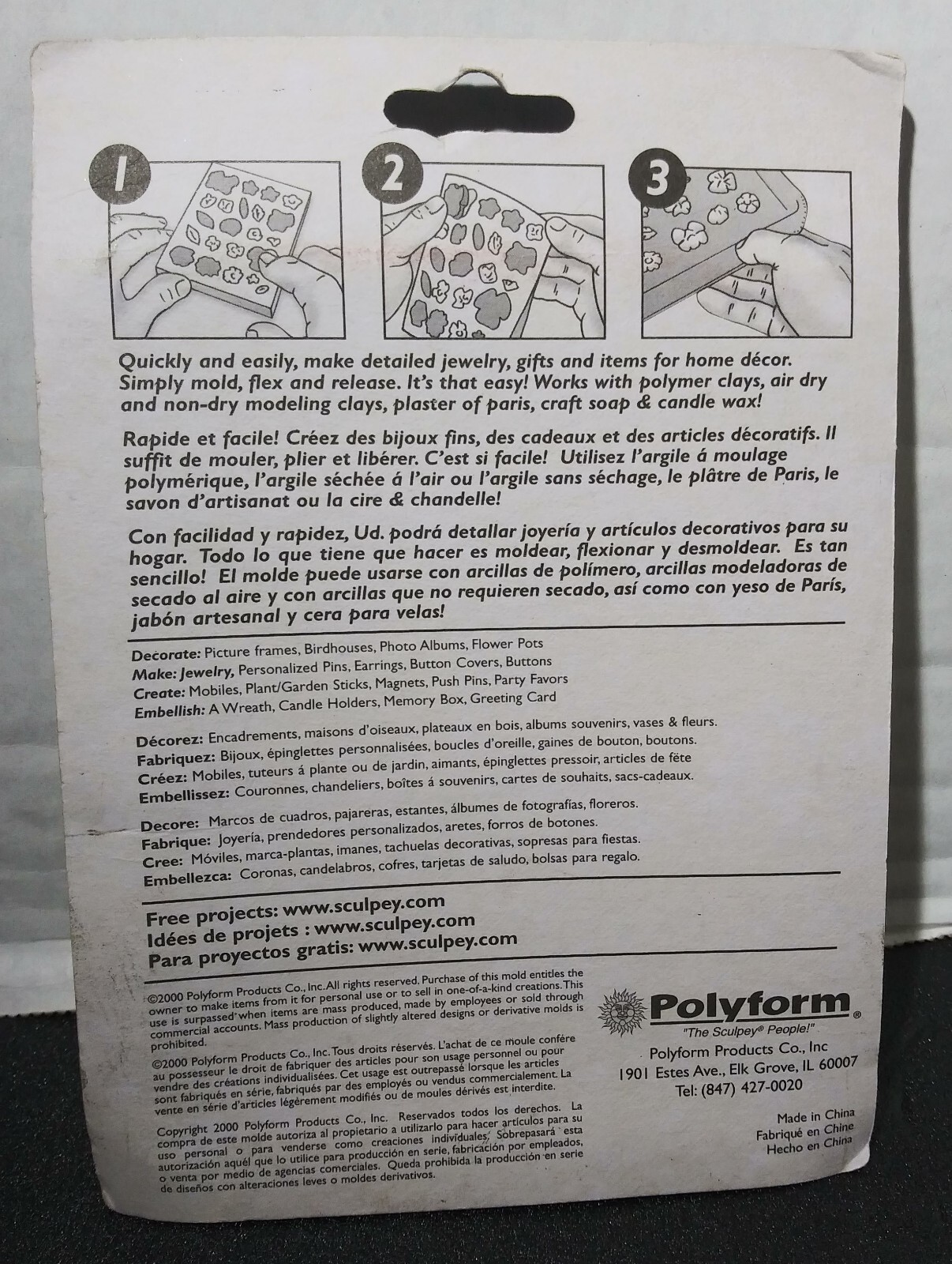 New Sculpey Flexible Push Mold Let It Bloom Polymer Clay Mold Spring Flowers