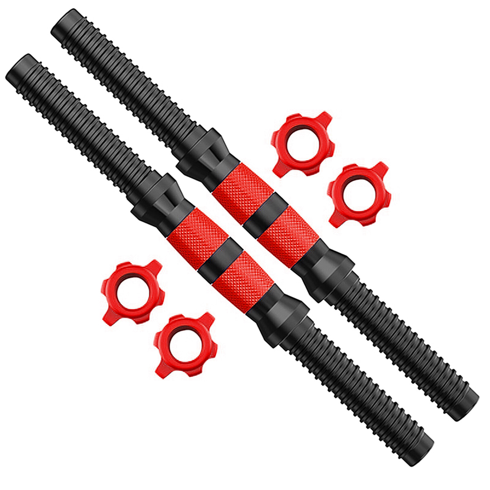 2pcs 16in Dumbbell Handles with Spinlocks Fit 1 inch Weight Plate Non-slip Grip