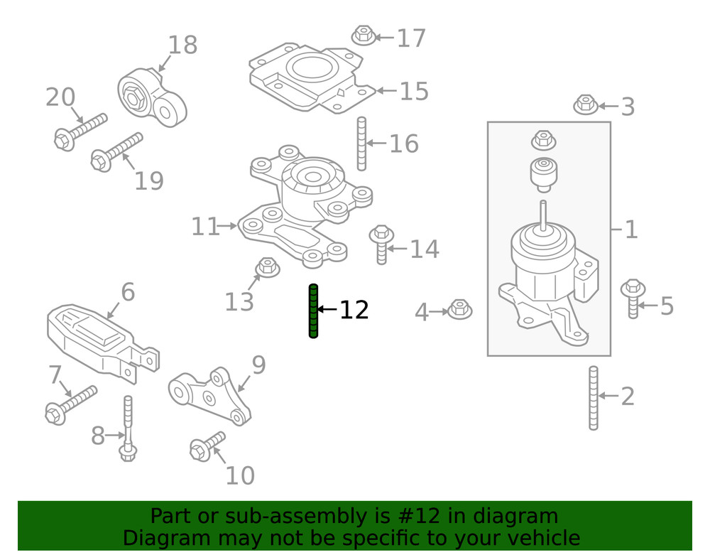 Genuine Ford Automatic Transmission Mount Stud W717071S450