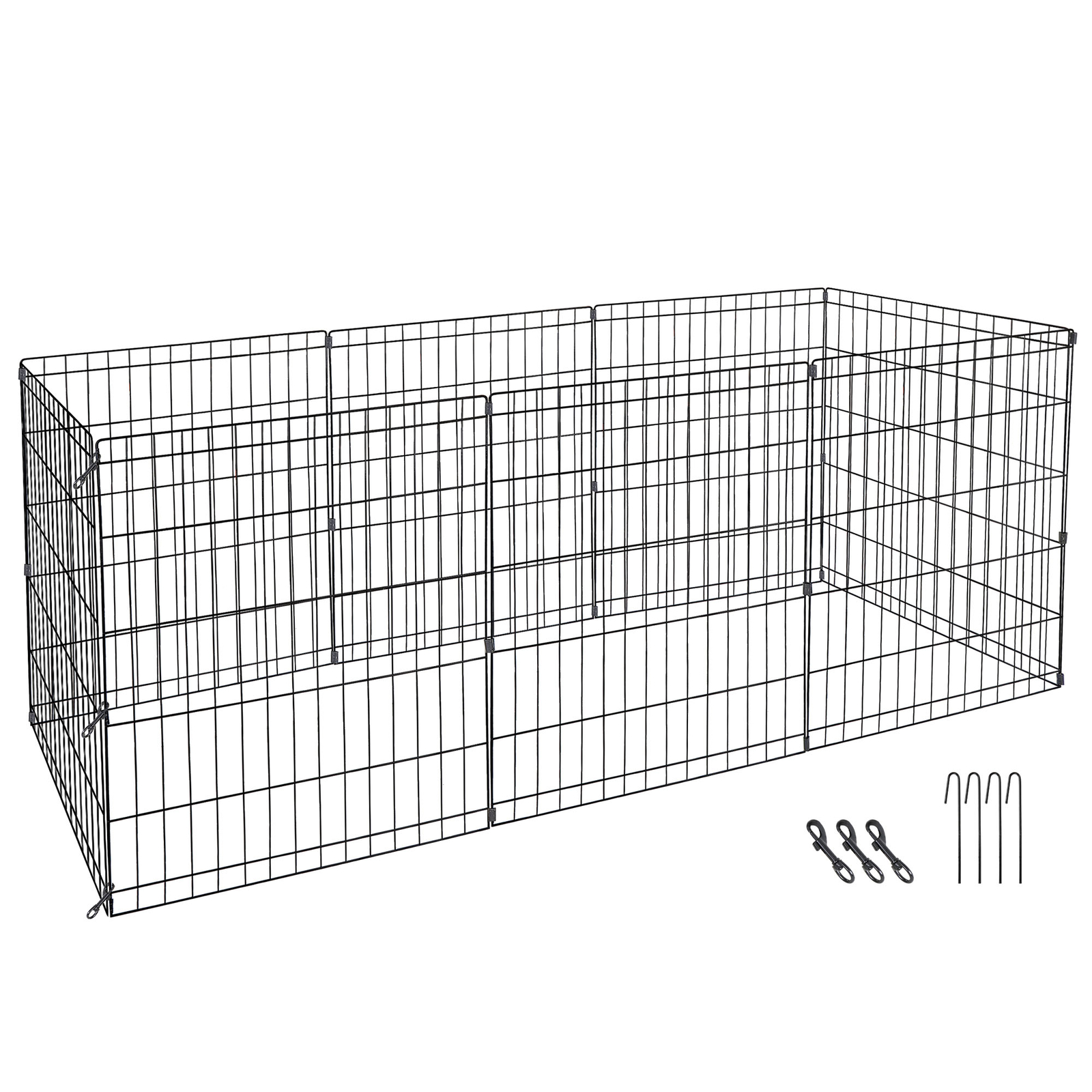 24" Dog Playpen Crate 8 Panel Fence Pet Play Pen Exercise Puppy Kennel Cage Yard