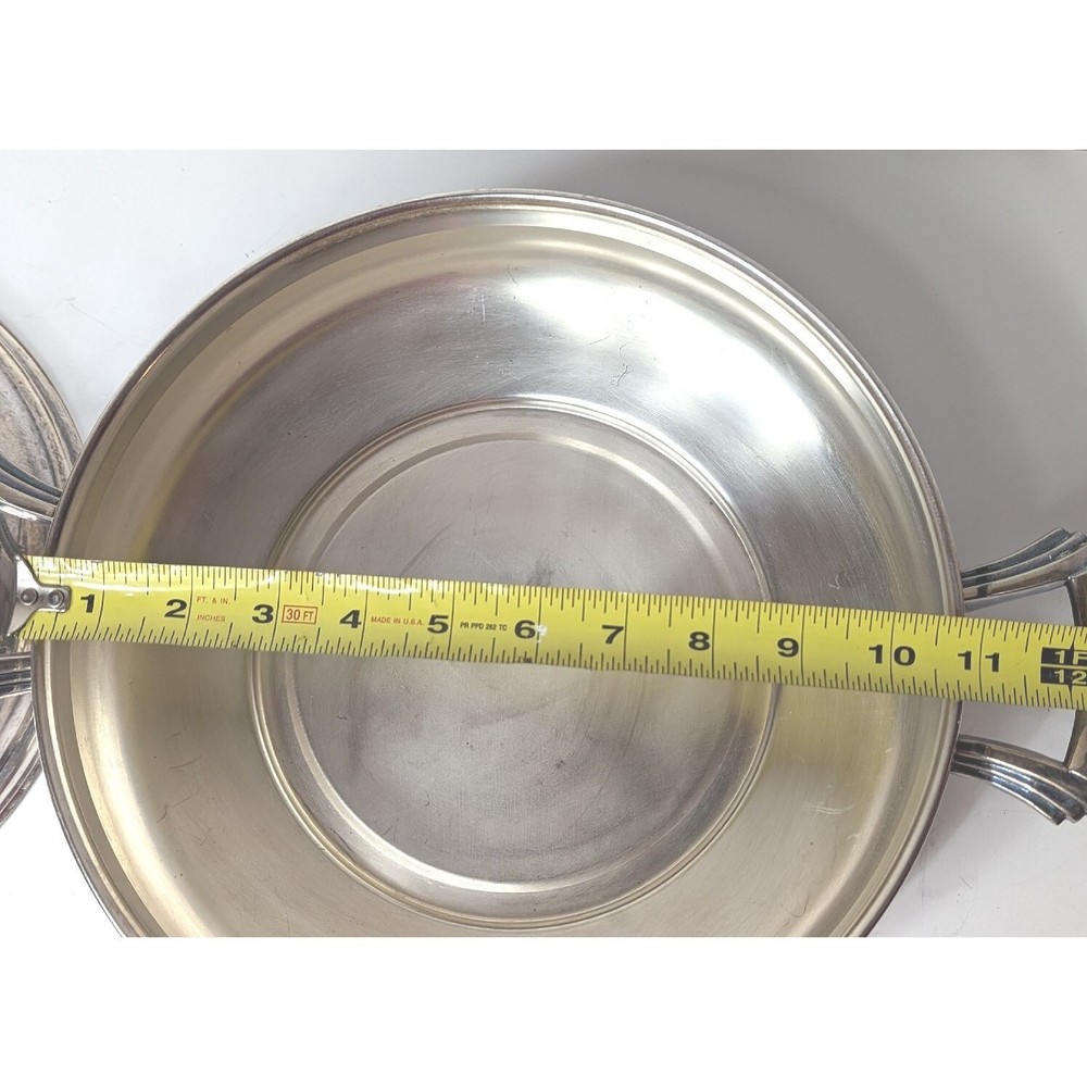 Elegant Silverplate Covered Buffet Server Round Vegetable Casserole Dish Vintage