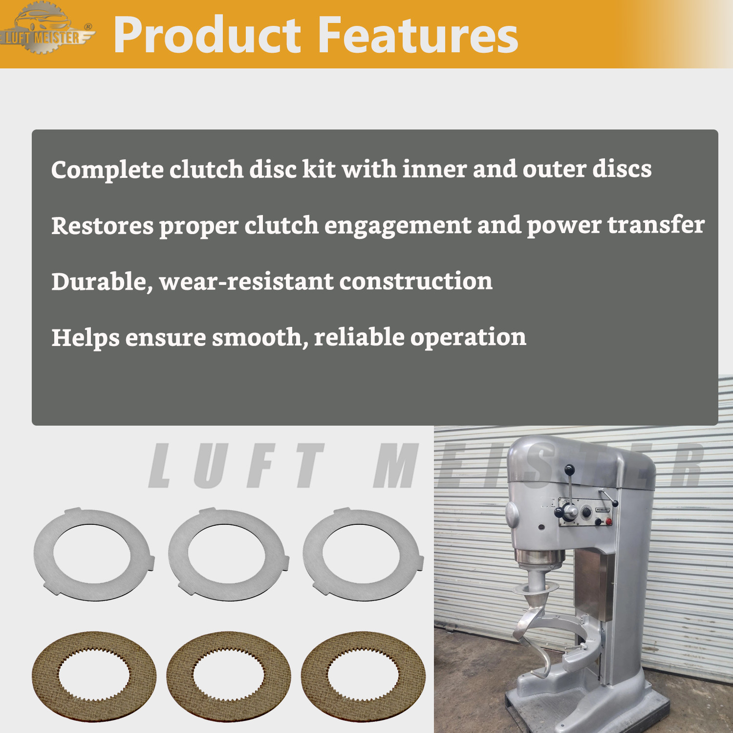 6X Inner & Outer Clutch Disc Kit Fit Hobart Mixer M802 & V1401 873117 064432