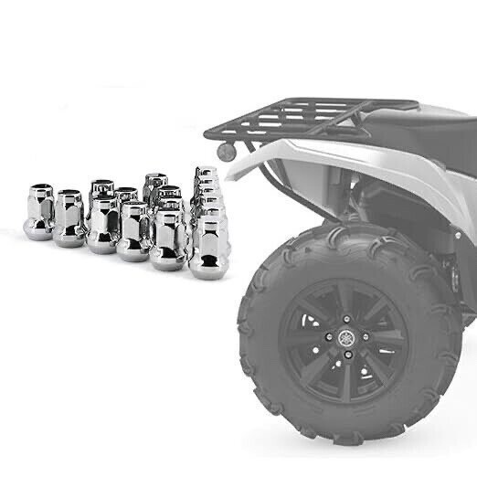 16 Bulge Lug Nuts 2009-2026 Yamaha YFZ 450R YFZ450R ATV Wheel Rim Nut Black